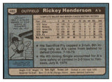 1980 Topps Baseball #482 Rickey Henderson A's EX-MT 494114