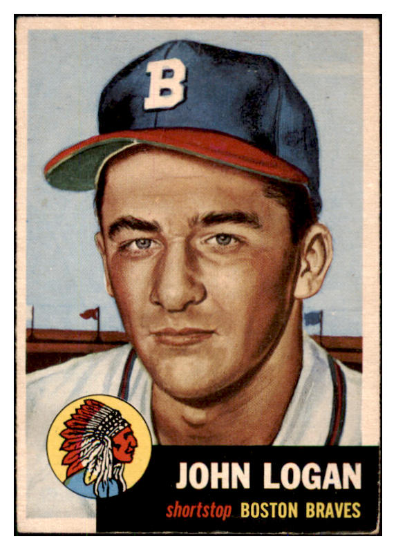 1953 Topps Baseball #158 Johnny Logan Braves VG 494128