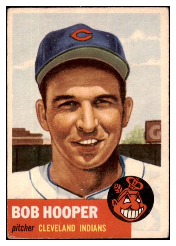 1953 Topps Baseball #084 Bob Hooper Indians EX+/EX-MT 494138