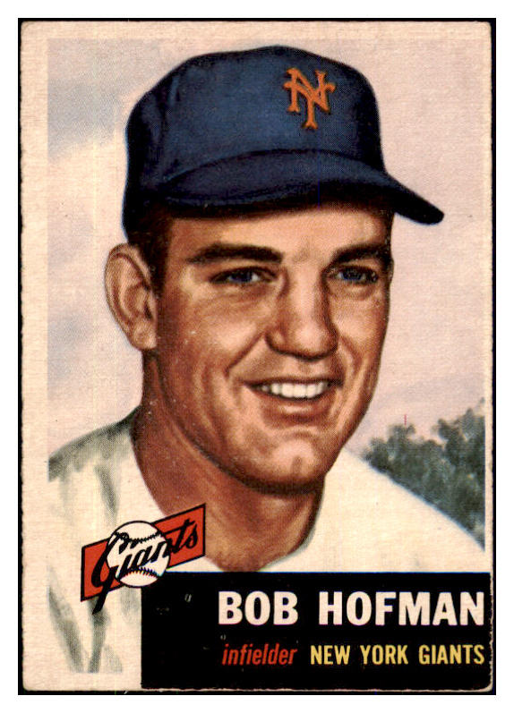 1953 Topps Baseball #182 Bobby Hofman Giants EX-MT 494146