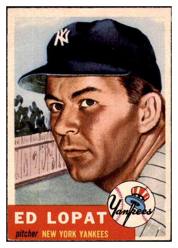 1953 Topps Baseball #087 Eddie Lopat Yankees EX-MT 494148