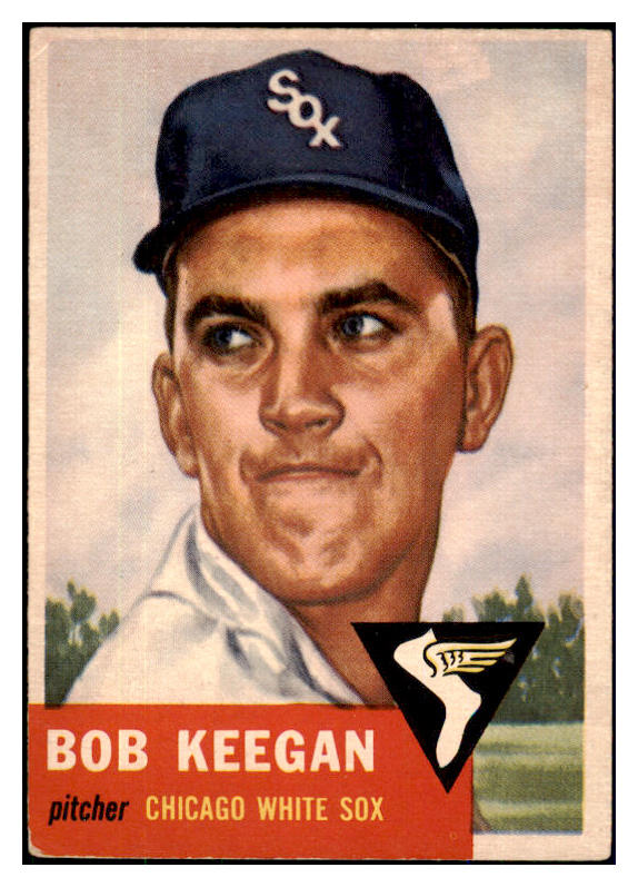 1953 Topps Baseball #196 Bob Keegan White Sox EX 494149