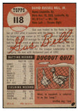 1953 Topps Baseball #118 Gus Bell Reds EX-MT 494150