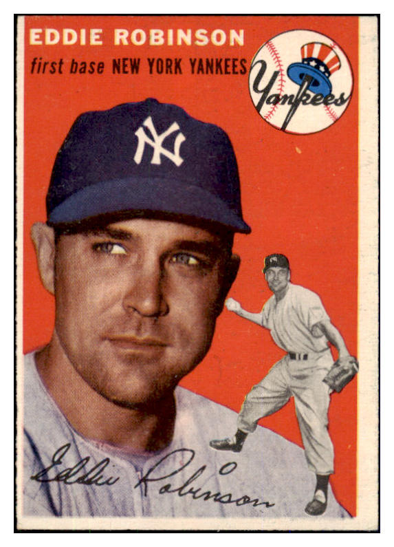 1954 Topps Baseball #062 Eddie Robinson Yankees EX 494158