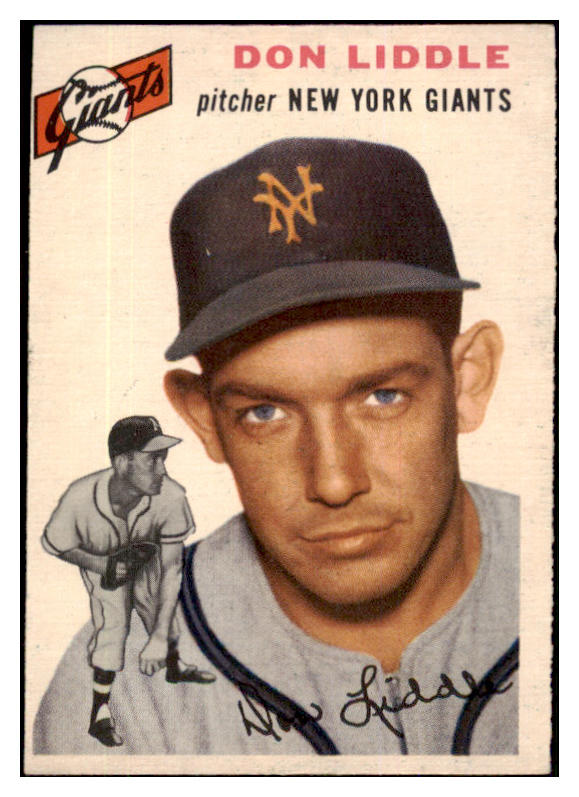 1954 Topps Baseball #225 Don Liddle Giants EX+/EX-MT 494175