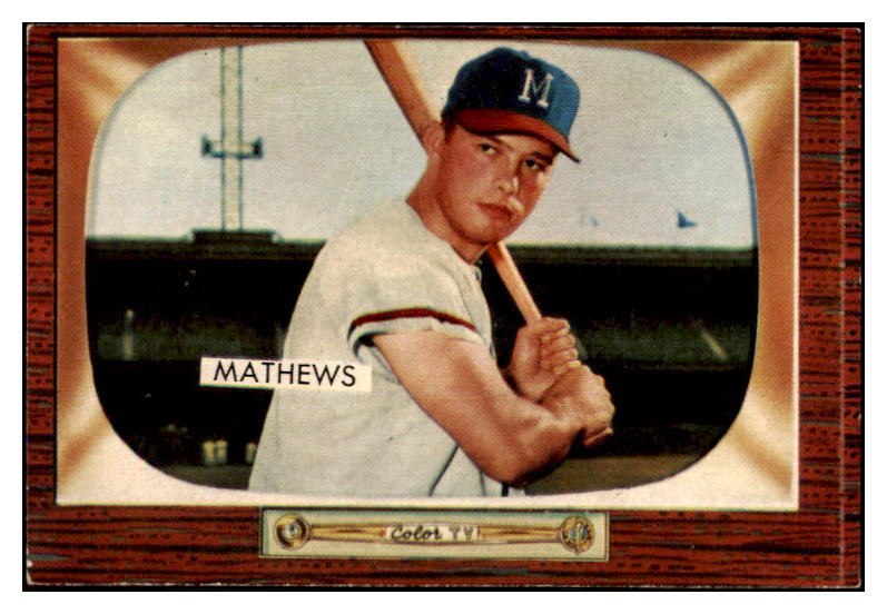 1955 Bowman Baseball #103 Eddie Mathews Braves EX-MT 494180