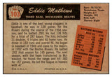 1955 Bowman Baseball #103 Eddie Mathews Braves EX-MT 494180