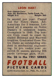 1951 Bowman Football #026 Leon Hart Lions VG 494190