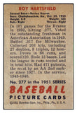 1951 Bowman Baseball #277 Roy Hartsfield Braves VG-EX 494195