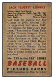 1951 Bowman Baseball #235 Jack Lohrke Giants EX-MT 494196
