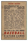 1951 Bowman Baseball #276 Frank Quinn Senators VG 494201
