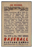 1951 Bowman Baseball #279 Jim Delsing Browns EX-MT 494220