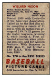 1951 Bowman Baseball #270 Willard Nixon Red Sox EX-MT 494223