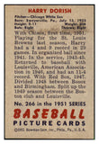 1951 Bowman Baseball #266 Harry Dorish White Sox VG 494230