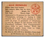 1950 Bowman Baseball #138 Allie Reynolds Yankees VG-EX 494248