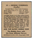 1948 Bowman Baseball #035 Snuffy Stirnweiss Yankees EX-MT 494255
