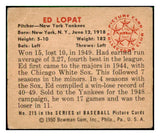 1950 Bowman Baseball #215 Eddie Lopat Yankees VG-EX Copyright 494260