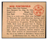 1950 Bowman Baseball #216 Bob Porterfield Yankees VG Copyright 494261