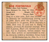 1950 Bowman Baseball #216 Bob Porterfield Yankees VG Copyright 494262