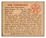 1950 Bowman Baseball #216 Bob Porterfield Yankees VG Copyright 494264