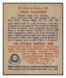 1949 Bowman Baseball #236 Fred Sanford Yankees EX-MT 494269