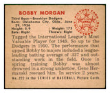 1950 Bowman Baseball #222 Bobby Morgan Dodgers VG-EX No Copyright 494275