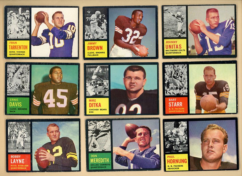 1962 Topps Football Set VG-EX+ Tarkenton Brown Unitas 494372