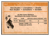 1972 O Pee Chee Hockey #247 Ken Dryden A.S. Canadiens NR-MT 494521