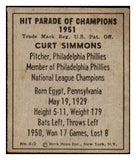 1951 Berk Ross #004-9 Curt Simmons Phillies EX-MT 494536