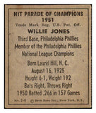1951 Berk Ross #002-8 Willie Jones Phillies EX-MT 494545
