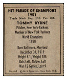 1951 Berk Ross #004-4 Tommy Byrne Yankees EX 494551