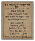 1951 Berk Ross #003-8 Dick Sisler Philles VG-EX 494561