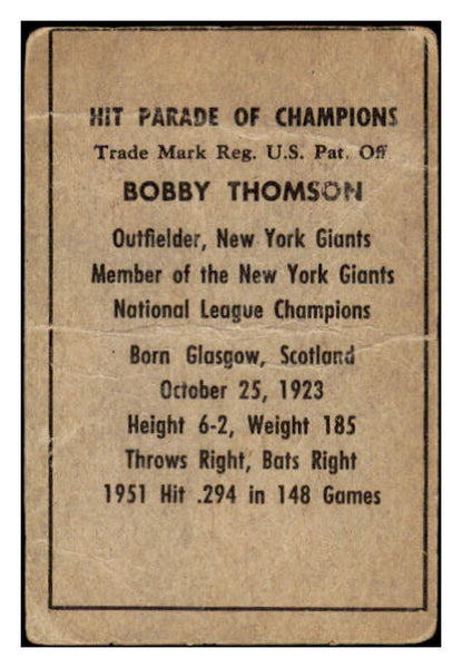 1952 Berk Ross Bobby Thomson Giants FR-GD 494569