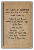 1952 Berk Ross Ned Garver Browns VG 494595