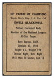 1952 Berk Ross Ewell Blackwell Reds VG 494596