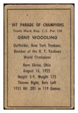 1952 Berk Ross Gene Woodling Yankees VG 494597