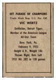 1952 Berk Ross Vic Wertz Tigers VG 494600