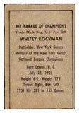 1952 Berk Ross Whitey Lockman Giants VG-EX 494607