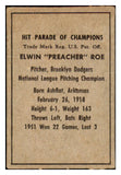 1952 Berk Ross Preacher Roe Dodgers VG-EX 494627