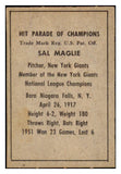 1952 Berk Ross Sal Maglie Giants EX 494636