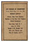 1952 Berk Ross Eddie Lopat Yankees EX 494637