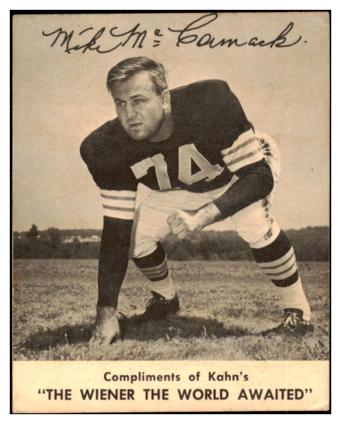 1961 Kahns Football Mike McCormack Browns VG 494652