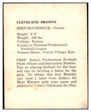 1961 Kahns Football Mike McCormack Browns VG 494652