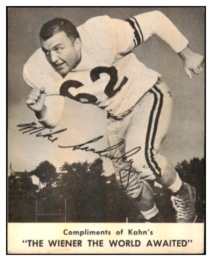 1961 Kahns Football Mike Sandusky Steelers VG 494656