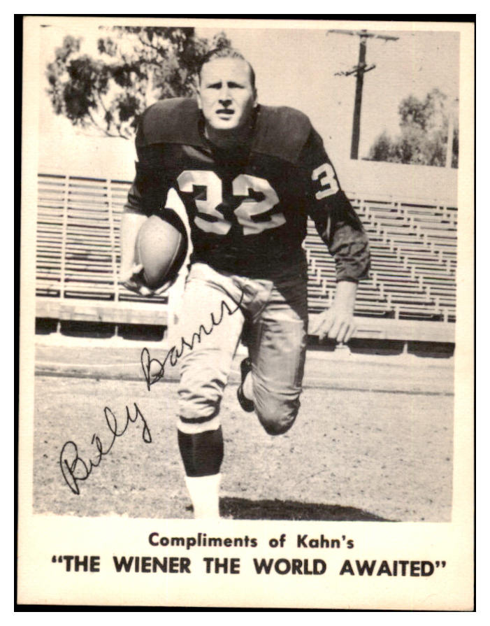 1963 Kahns Football Billy Barnes Washington NR-MT 494658