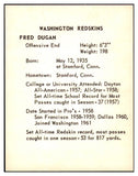 1963 Kahns Football Fred Dugan Washington NR-MT 494660