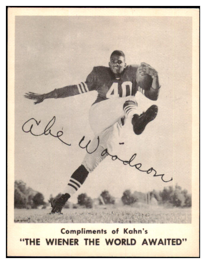 1963 Kahns Football Abe Woodson 49ers EX 494671