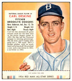 1954 Red Man #004NL Carl Erskine Dodgers VG w Tab 494693