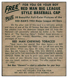 1954 Red Man #012NL Curt Simmons Phillies GD-VG w Tab 494704