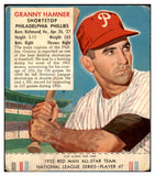 1952 Red Man #007NL Granny Hamner Phillies Good w Tab 494710